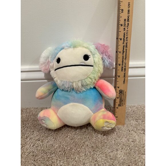 Squishmallows 8”  Zaylee Big Foot Rainbow‎ Tie Dye Plush - Picture 2 of 5